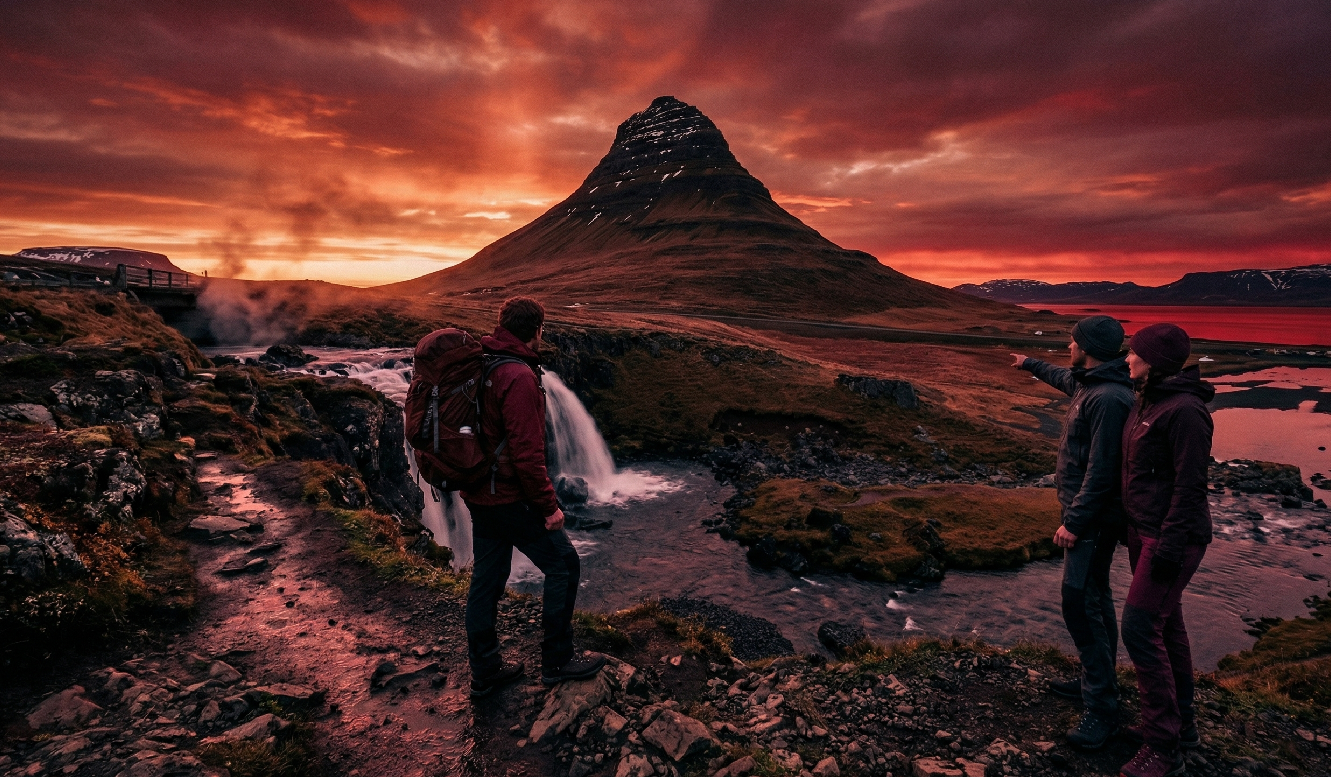 Вечерняя Исландия. Путешествие в багровых тонах
