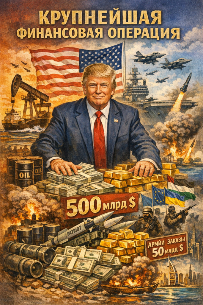 Иллюстрация к статье о войне, нефти, прибыли США и геополитическом конфликте вокруг Ирана