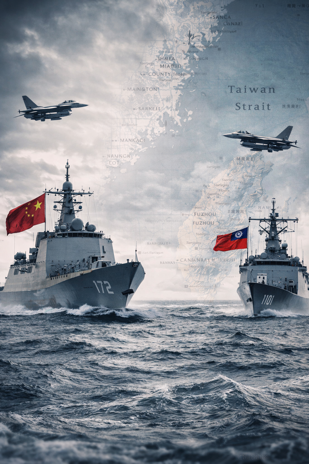 Корабли, море, Тайвань, война