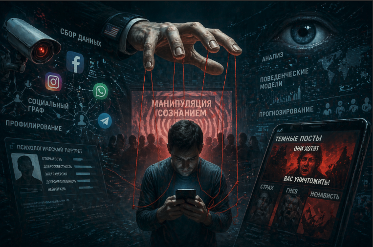 Манипуляция сознанием через смартфон и соцсети: человек под контролем алгоритмов и цифровых систем слежки
