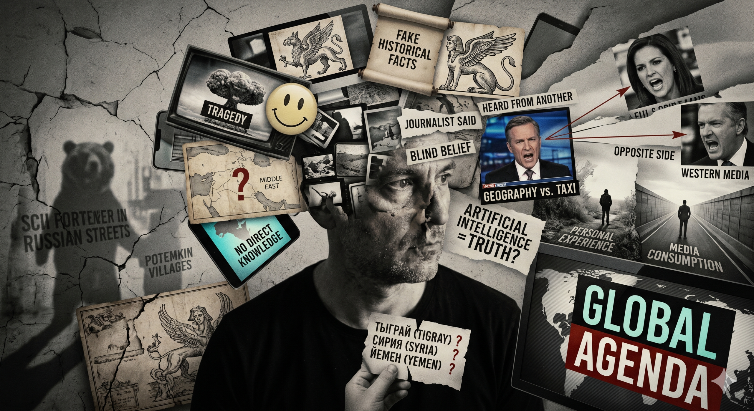 На картинке, человек в ловушке медиалжи